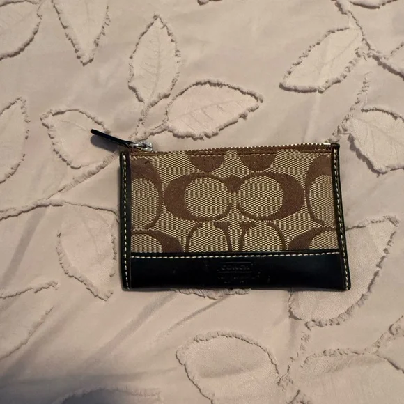 Coach Brown and Beige Signature Pouch - Picture 1 of 9